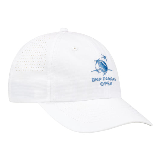 Imperial BNP Paribas Open Women's Perforated Performance Hat in White - Angled Front Right View