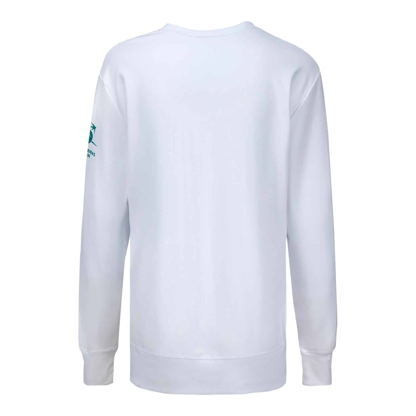 Ahead BNP Paribas Open Women's Crossed Racket Crewneck Sweatshirt in White - Back View