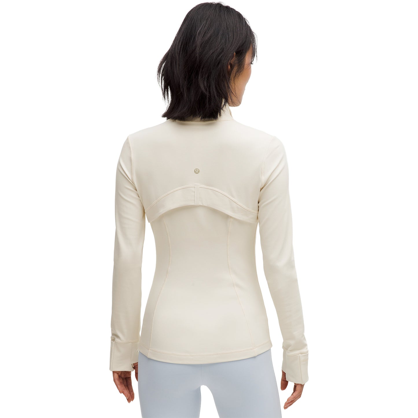 lululemon BNP Paribas Open Women's Define Nulu Jacket in Light Ivory - Modeled Back