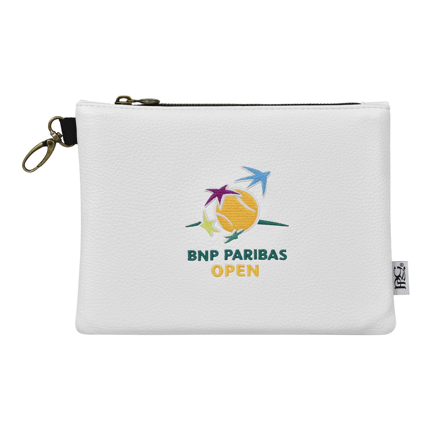 PRG BNP Paribas Open Crossed Racket Zip Top Pouch - Back View