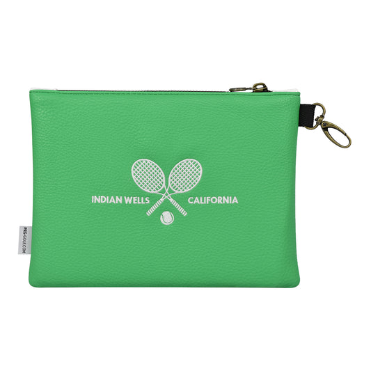 PRG BNP Paribas Open Crossed Racket Zip Top Pouch - Front View