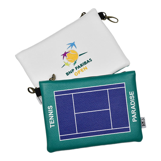 PRG BNP Paribas Open Overhead Court Zip Top Pouch - Front and Back View