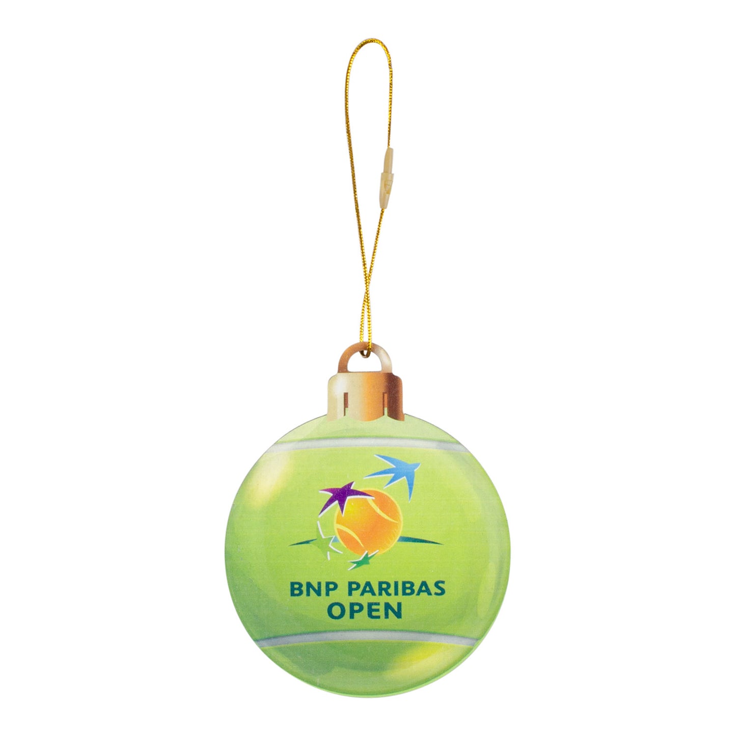 Signs by the Sea 2026 BNP Paribas Open Wood Tennis Ball Ornament - Back View