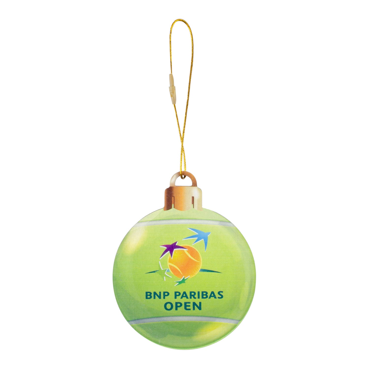 Signs by the Sea 2026 BNP Paribas Open Wood Tennis Ball Ornament - Front View