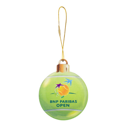 Signs by the Sea 2026 BNP Paribas Open Wood Tennis Ball Ornament - Front View