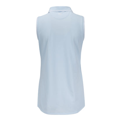 Peter Millar BNP Paribas Women's Canterbury Tipped Sport Sleeveless Polo in Blue Brisk - Back View