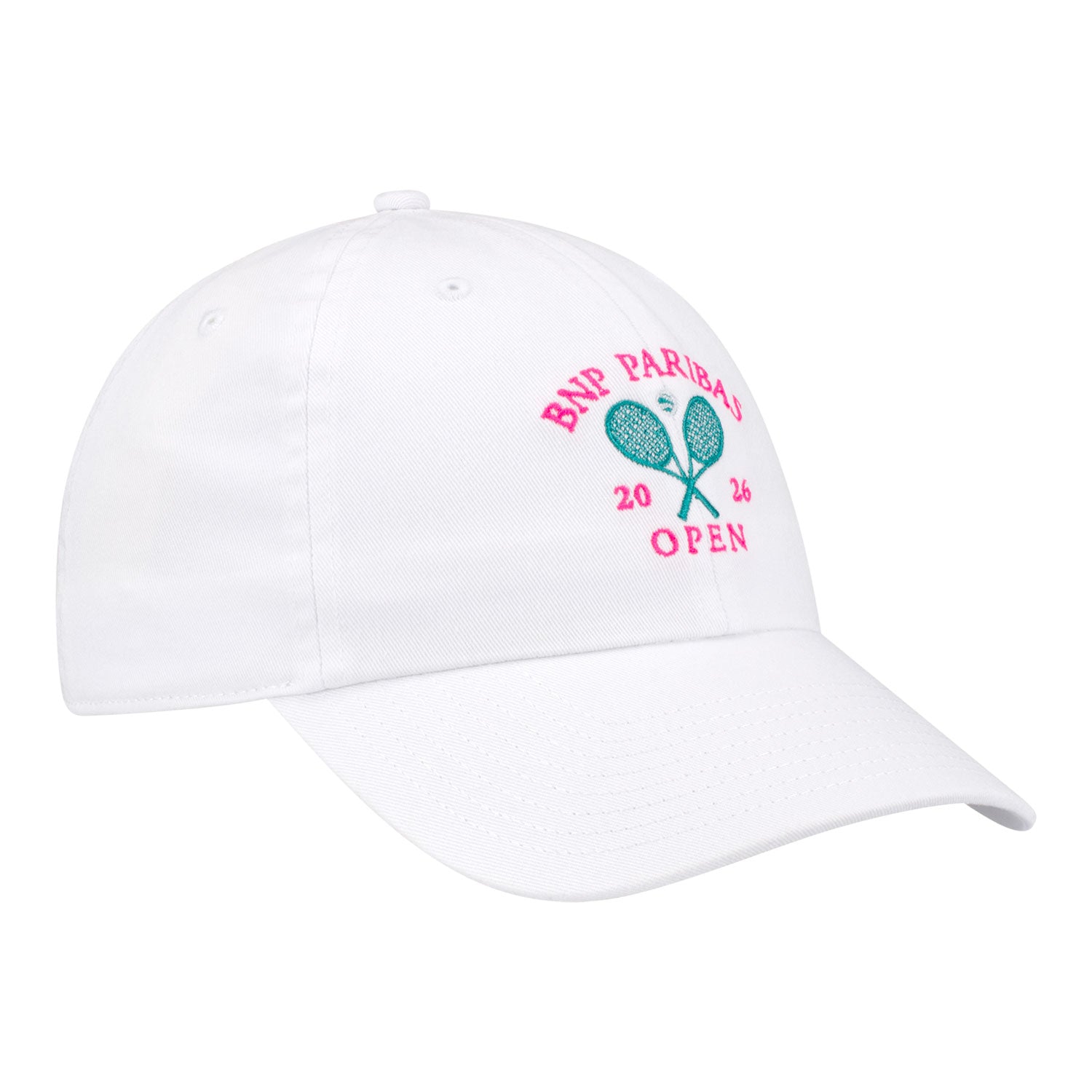 Ahead BNP Paribas Open Ladies Crossed Racket Hat in White - Angled Front Right View