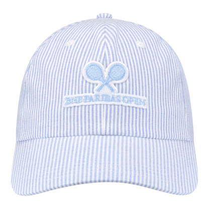 Ahead BNP Paribas Open Ladies Seersucker Stripe Hat in Chambray - Front View