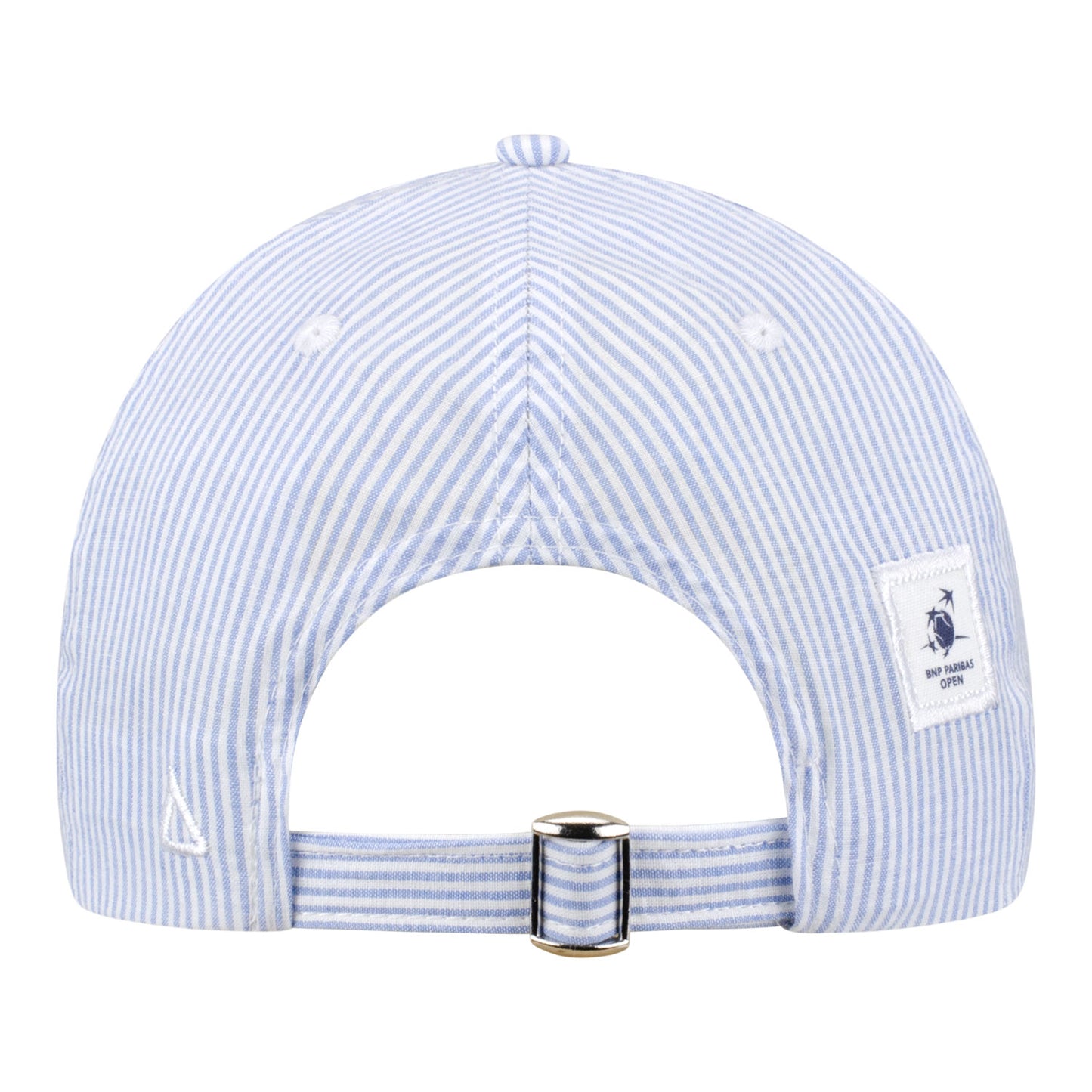 Ahead BNP Paribas Open Ladies Seersucker Stripe Hat in Chambray - Back View