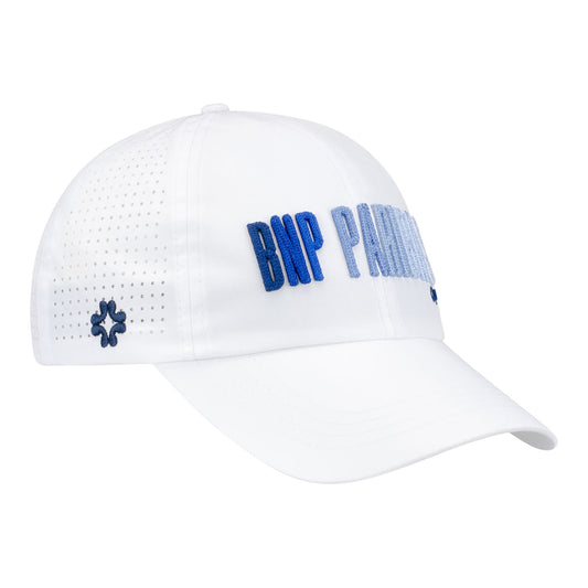 Vimhue BNP Paribas Open Ladies Sun Ombre Text Hat in White and Blue - Angled Front Right View