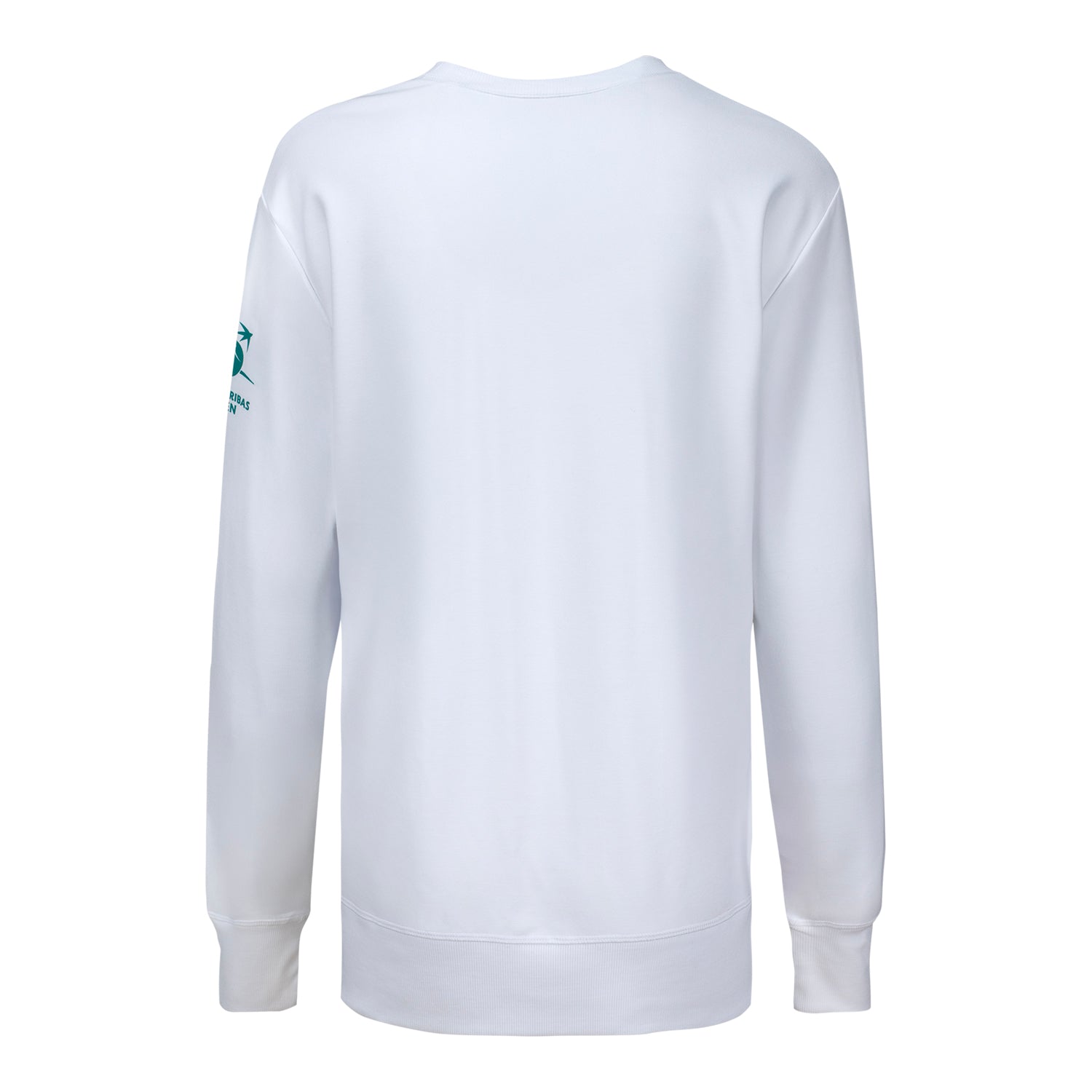 Ahead BNP Paribas Open Women's Crossed Racket Crewneck Sweatshirt in White - Back View