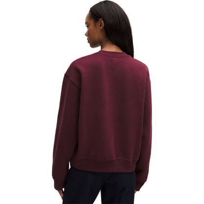 lululemon BNP Paribas Open Women's Steady State Oversized Crew in Burgundy Bay - Back View