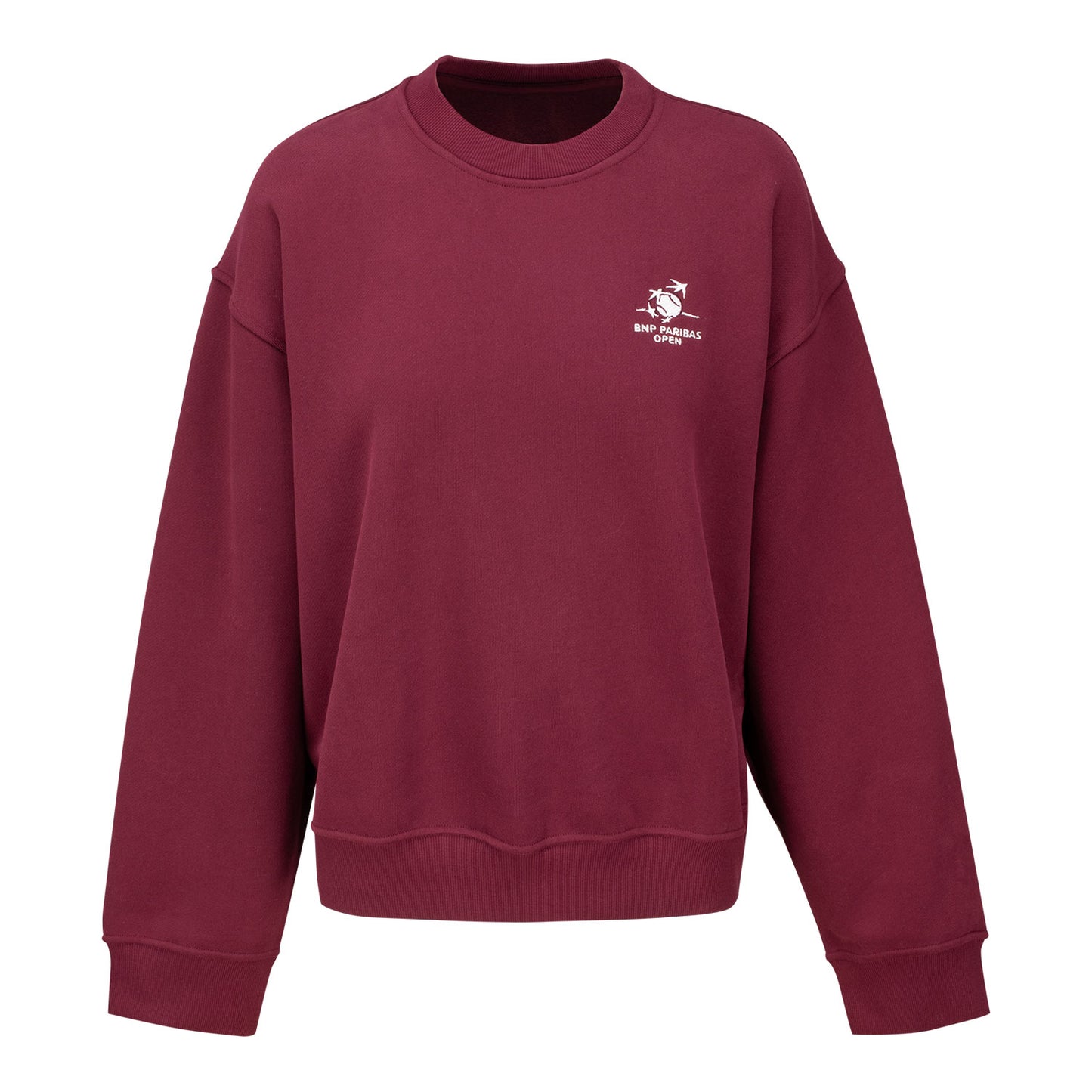 lululemon BNP Paribas Open Women's Steady State Oversized Crew in Burgundy Bay - Front View