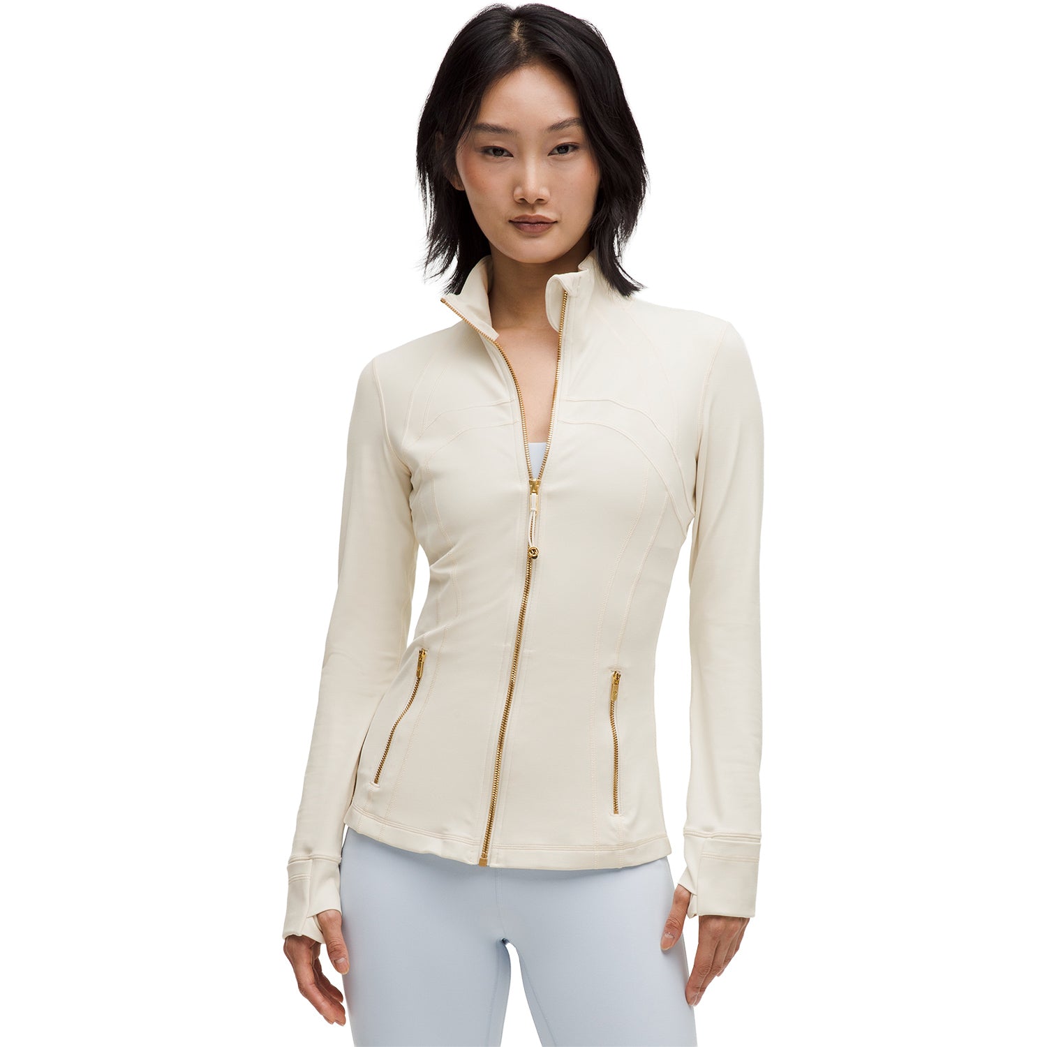 lululemon BNP Paribas Open Women's Define Nulu Jacket in Light Ivory - Modeled Front