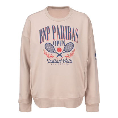 Gear for Sports BNP Paribas Open Women's Everlee Crew Sweatshirt in Café Au Lait - Front View