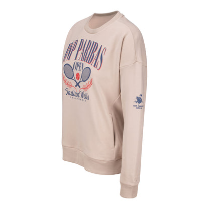 Gear for Sports BNP Paribas Open Women's Everlee Crew Sweatshirt in Café Au Lait - Left Side View