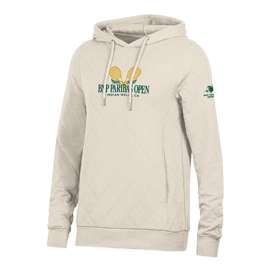 Gear for Sports BNP Paribas Open Women's Quilted Hoodie in Winter White - Front View