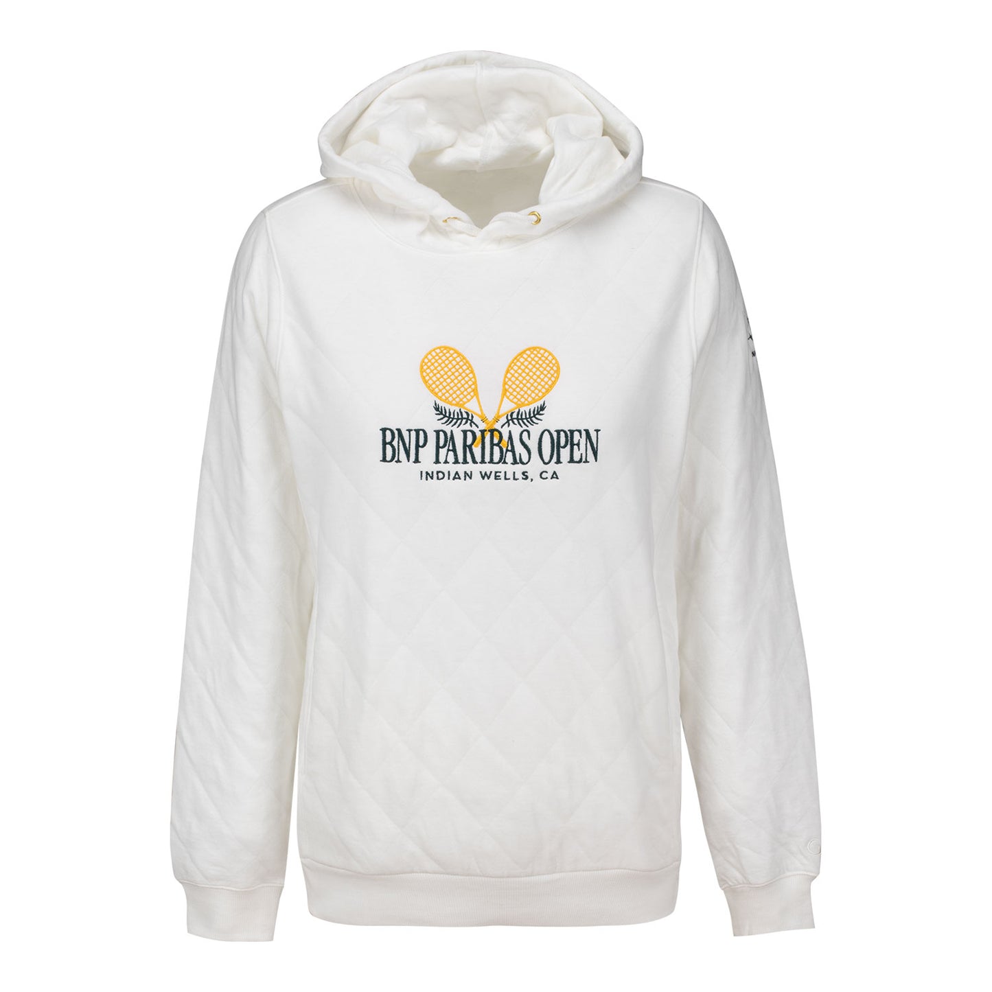 Gear for Sports BNP Paribas Open Women's Quilted Hoodie in Winter White - Front View