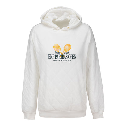 Gear for Sports BNP Paribas Open Women's Quilted Hoodie in Winter White - Front View