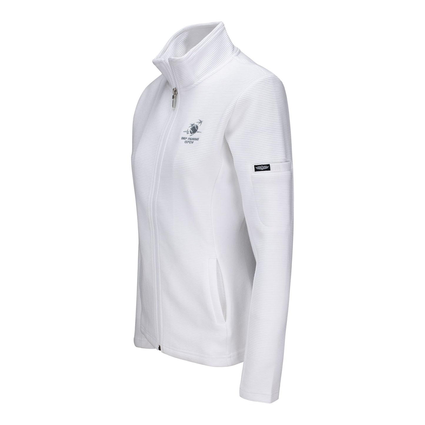 Straight Down 2026 BNP Paribas Open Women's Swing Full Zip Jacket in White - Left Side View