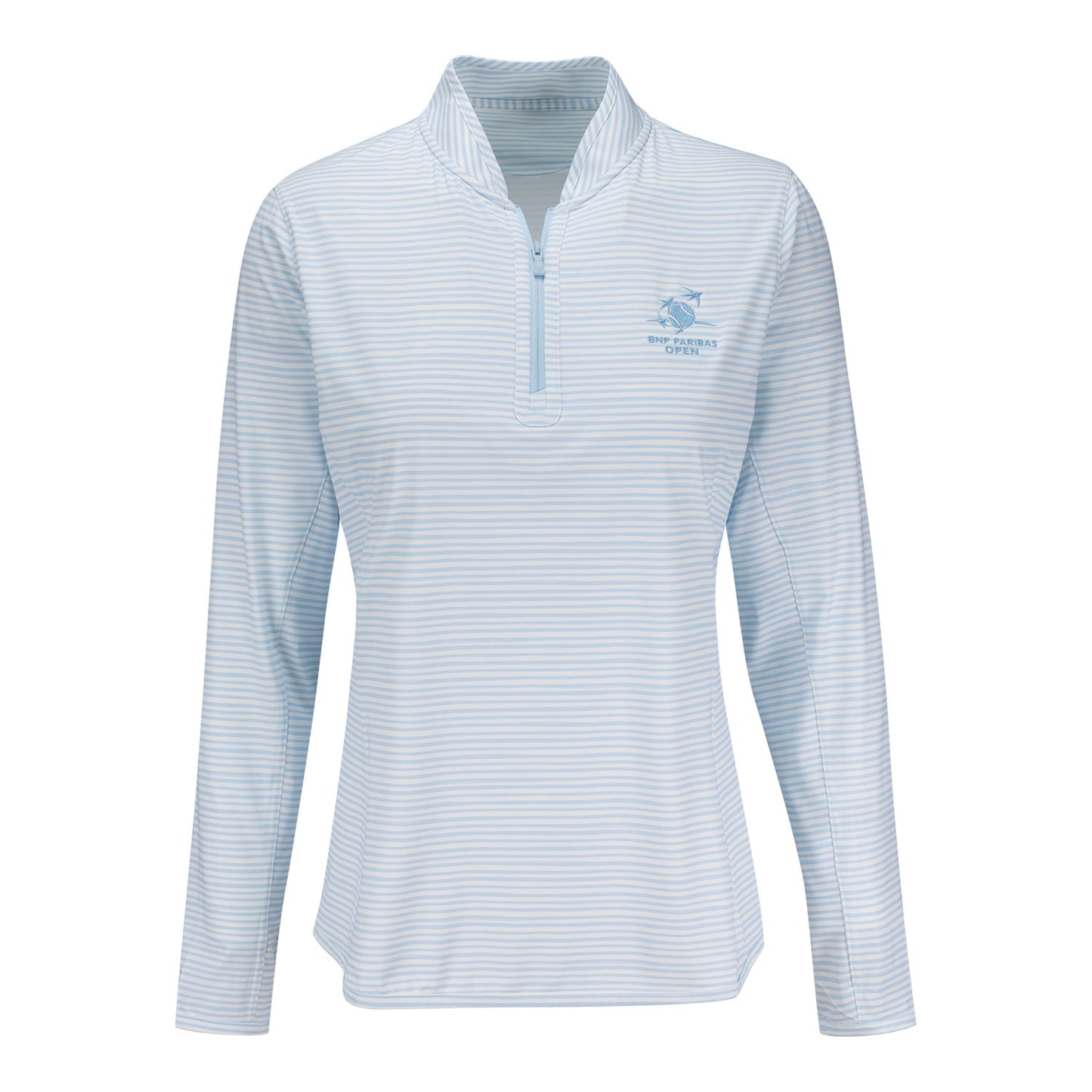 Peter Millar BNP Paribas Women's Shadebreak Bunker Stripe Sun Shirt - Front View