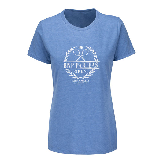 Ahead BNP Paribas Open Women's Laurel Racket T-Shirt in Chambray - Front View