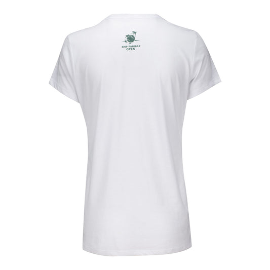 Ahead BNP Paribas Open Women's Retro Court T-Shirt in White - Back View