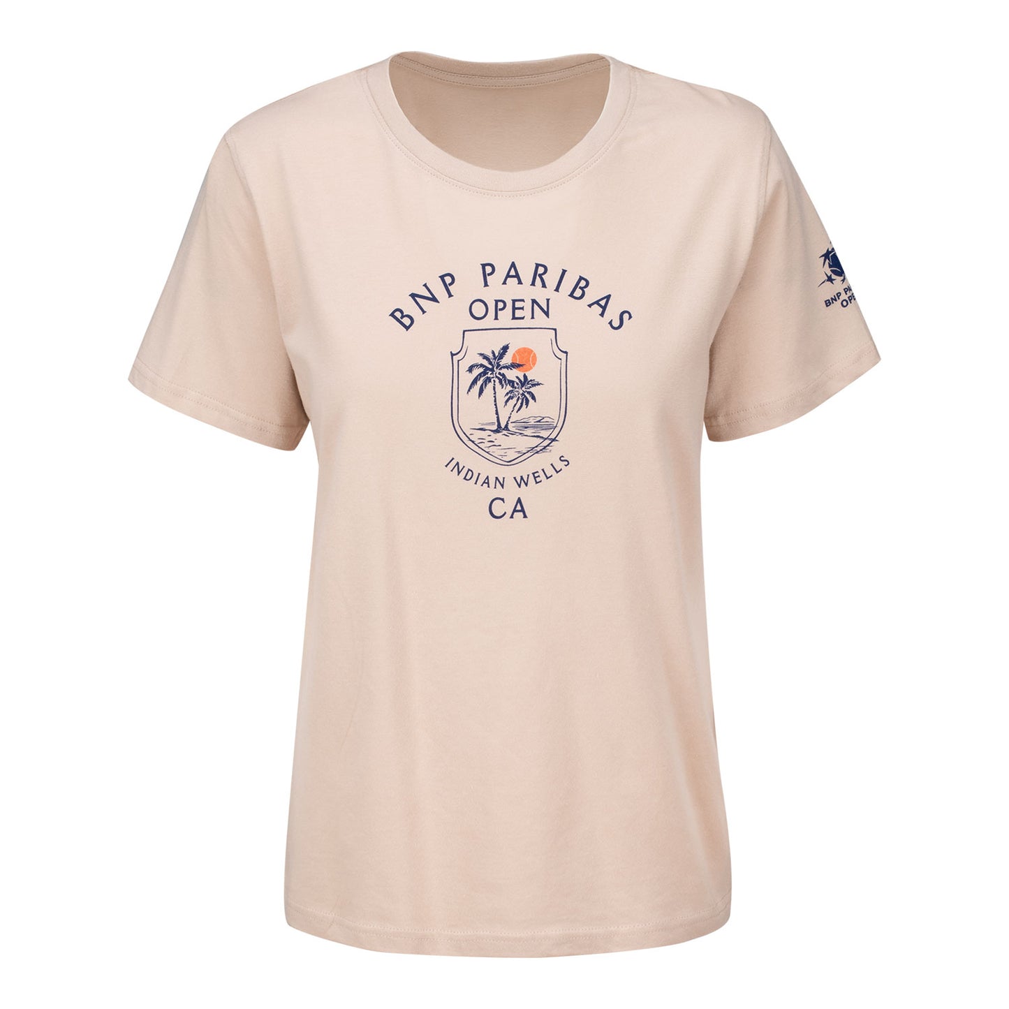 Gear for Sports BNP Paribas Open Women's Shield T-Shirt in Café Au Lait - Front View