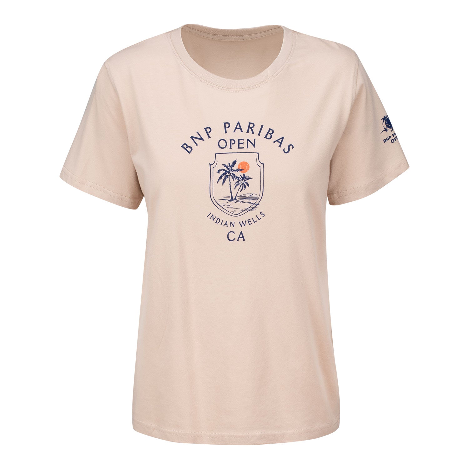 Gear for Sports BNP Paribas Open Women's Shield T-Shirt in Café Au Lait - Front View
