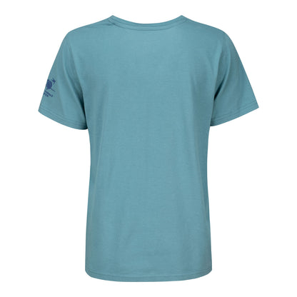 Gear for Sports BNP Paribas Open Women's Script Text V-Neck T-Shirt in Aqua Tonic - Back View