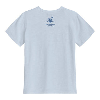 Standard Rec BNP Paribas Open Women's Palm Sun T-Shirt in Light Blue - Back View