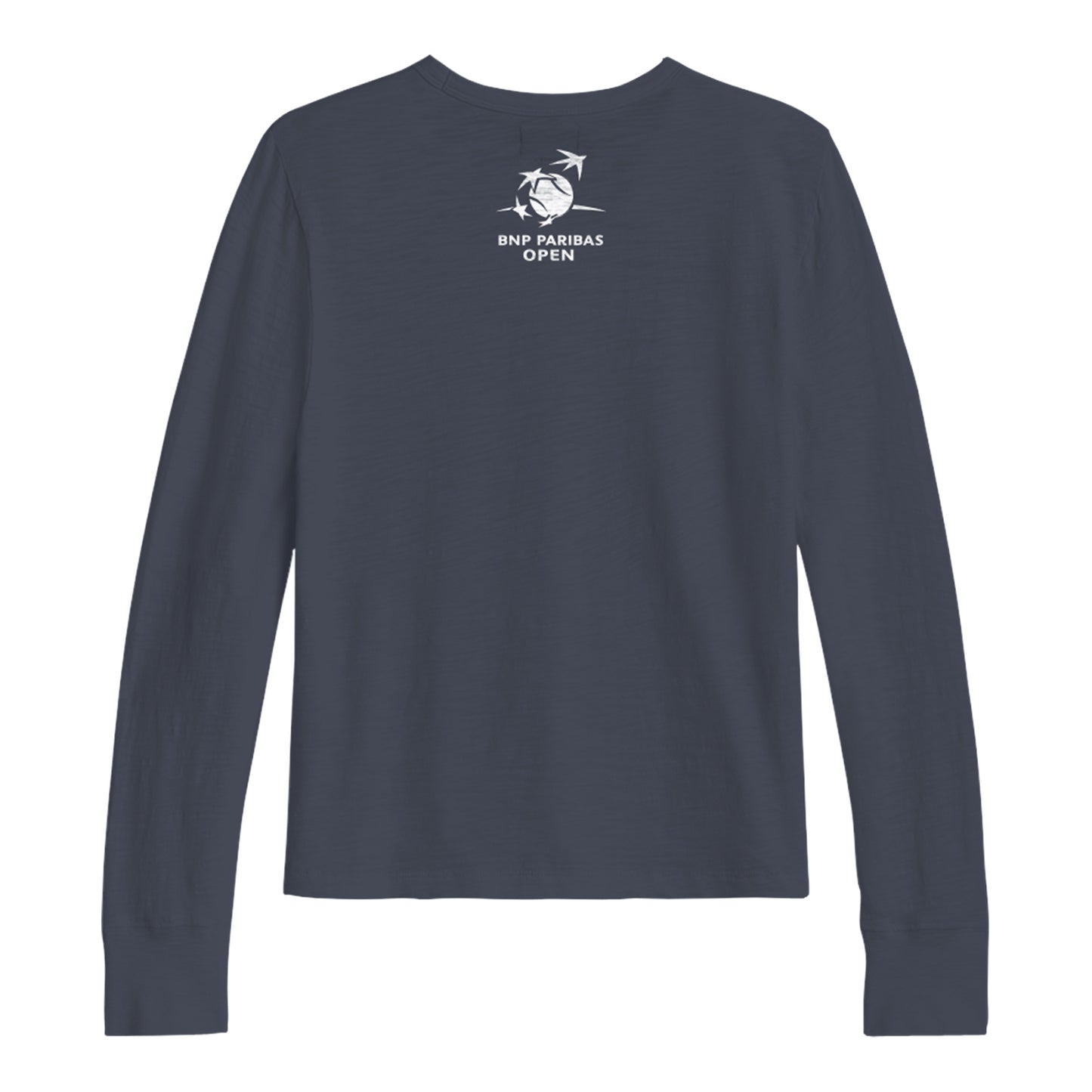 Standard Rec BNP Paribas Open Women's Crossed Rackets Long Sleeve Shirt in Indigo - Back View