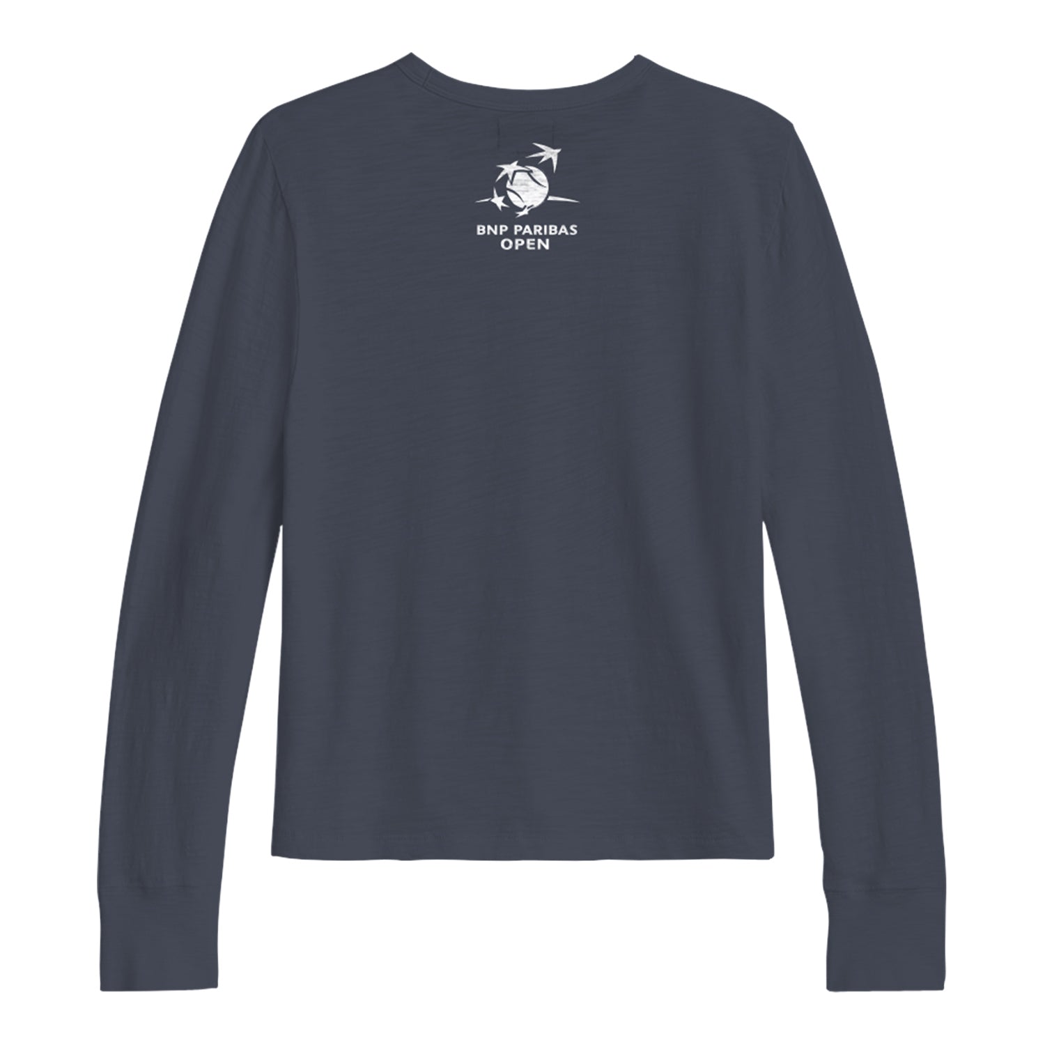 Standard Rec BNP Paribas Open Women's Crossed Rackets Long Sleeve Shirt in Indigo - Back View