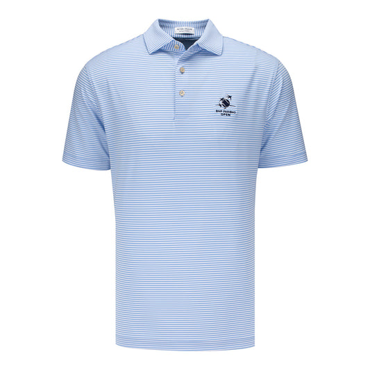 Peter Millar BNP Paribas Hales Stripe Performance Polo in Cottage Blue - Front View