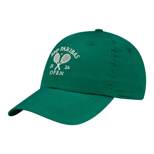 Ahead BNP Paribas Open Crossed Racket Hat in Georgia Green - Angled Front Left View