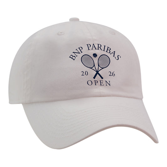 Ahead BNP Paribas Open Crossed Racket Hat in White - Front View