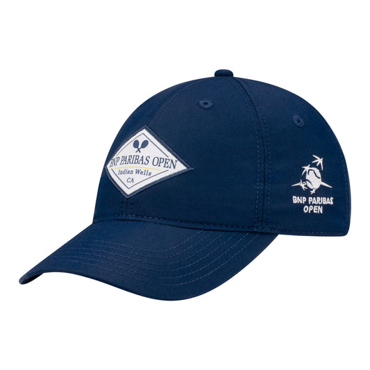 Legacy 2026 BNP Paribas Open Diamond Patch Hat in Navy - Angled Front Left View