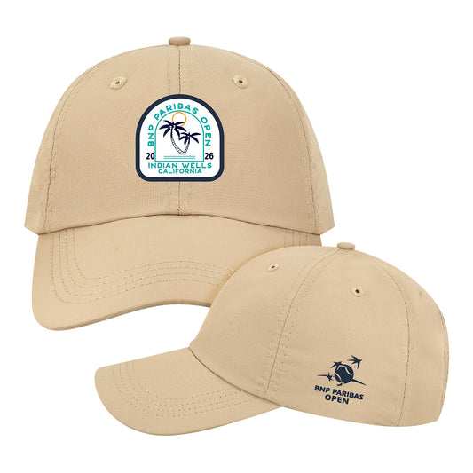 Legacy 2026 BNP Paribas Open Palm Tree Hat in Khaki - Front and Side View