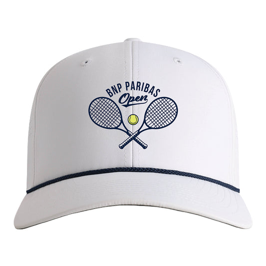 Imperial BNP Paribas Open Performance Rope Hat in White and Navy - Front View