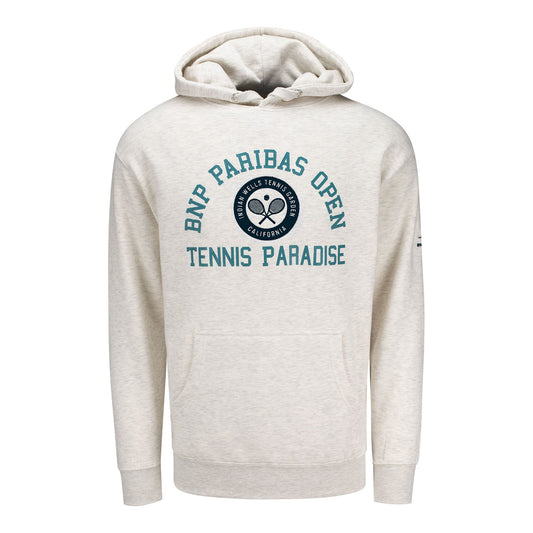 Ahead BNP Paribas Open Embroidered Hoodie in Oatmeal Heater - Front View
