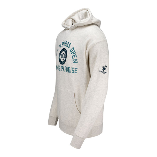 Ahead BNP Paribas Open Embroidered Hoodie in Oatmeal Heater - Left Side View