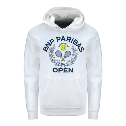 Gear for Sports BNP Paribas Open Racket and Laurels Hoodie in White - Front View