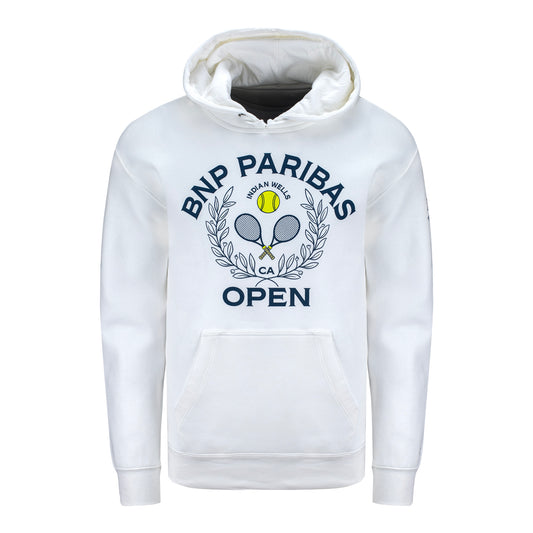 Gear for Sports BNP Paribas Open Racket and Laurels Hoodie in White - Front View