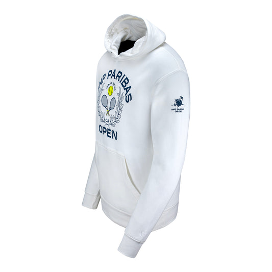 Gear for Sports BNP Paribas Open Racket and Laurels Hoodie in White - Left Side