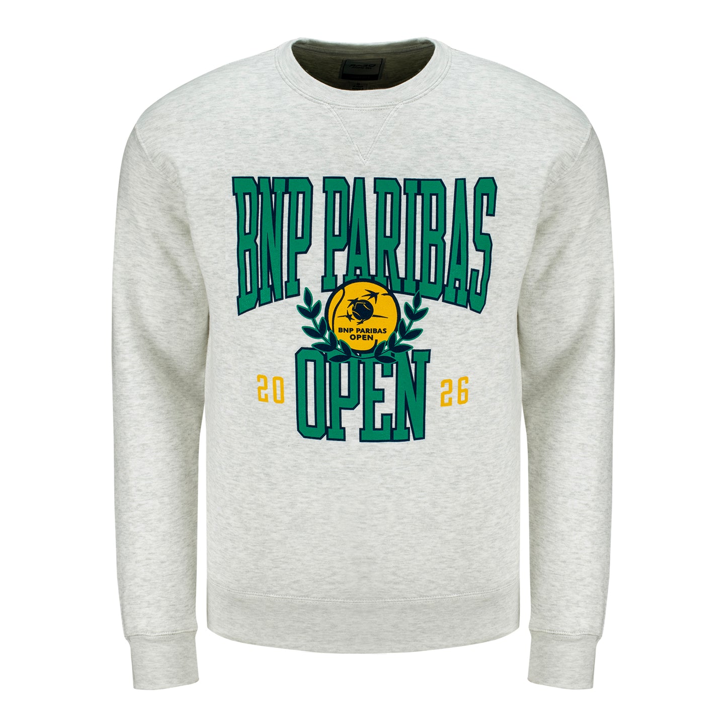 Gear for Sports BNP Paribas Open Collegiate Text Crewneck in Light Grey - Front View