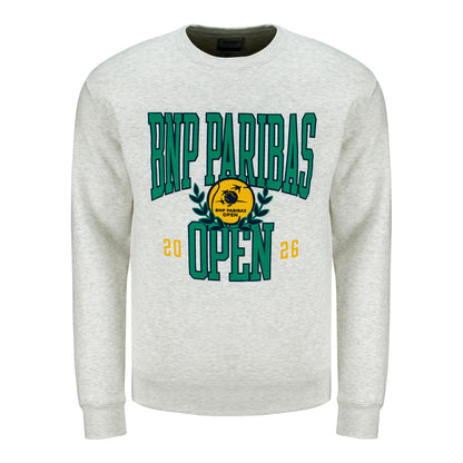 Gear for Sports BNP Paribas Open Collegiate Text Crewneck in Light Grey - Front View