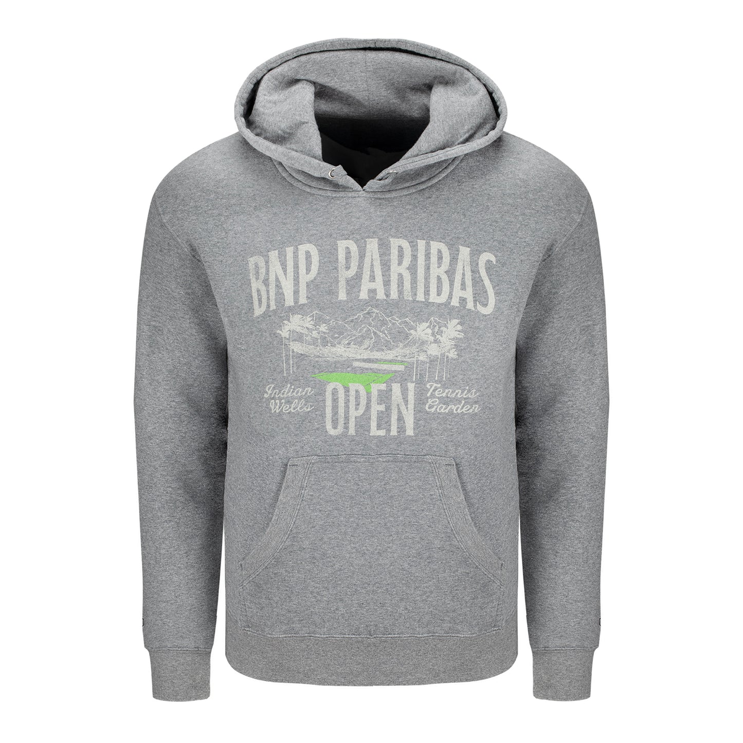 Gear for Sports BNP Paribas Open Distressed Text Hoodie in Charcoal - Front View