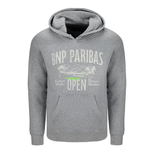 Gear for Sports BNP Paribas Open Distressed Text Hoodie in Charcoal - Front View
