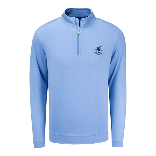Peter Millar BNP Paribas Open Perth Melange Quarter Zip in Bluebird - Front View