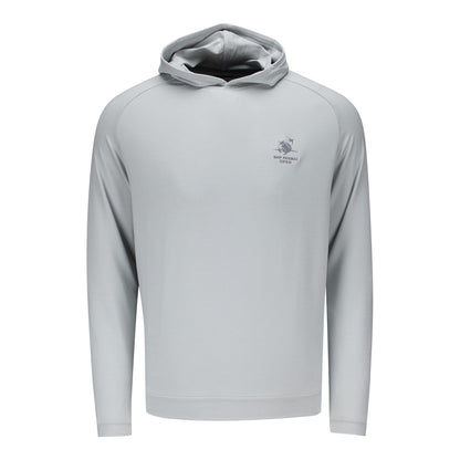 Peter Millar BNP Paribas Open Pine Performance Hoodie in British Grey - Front View